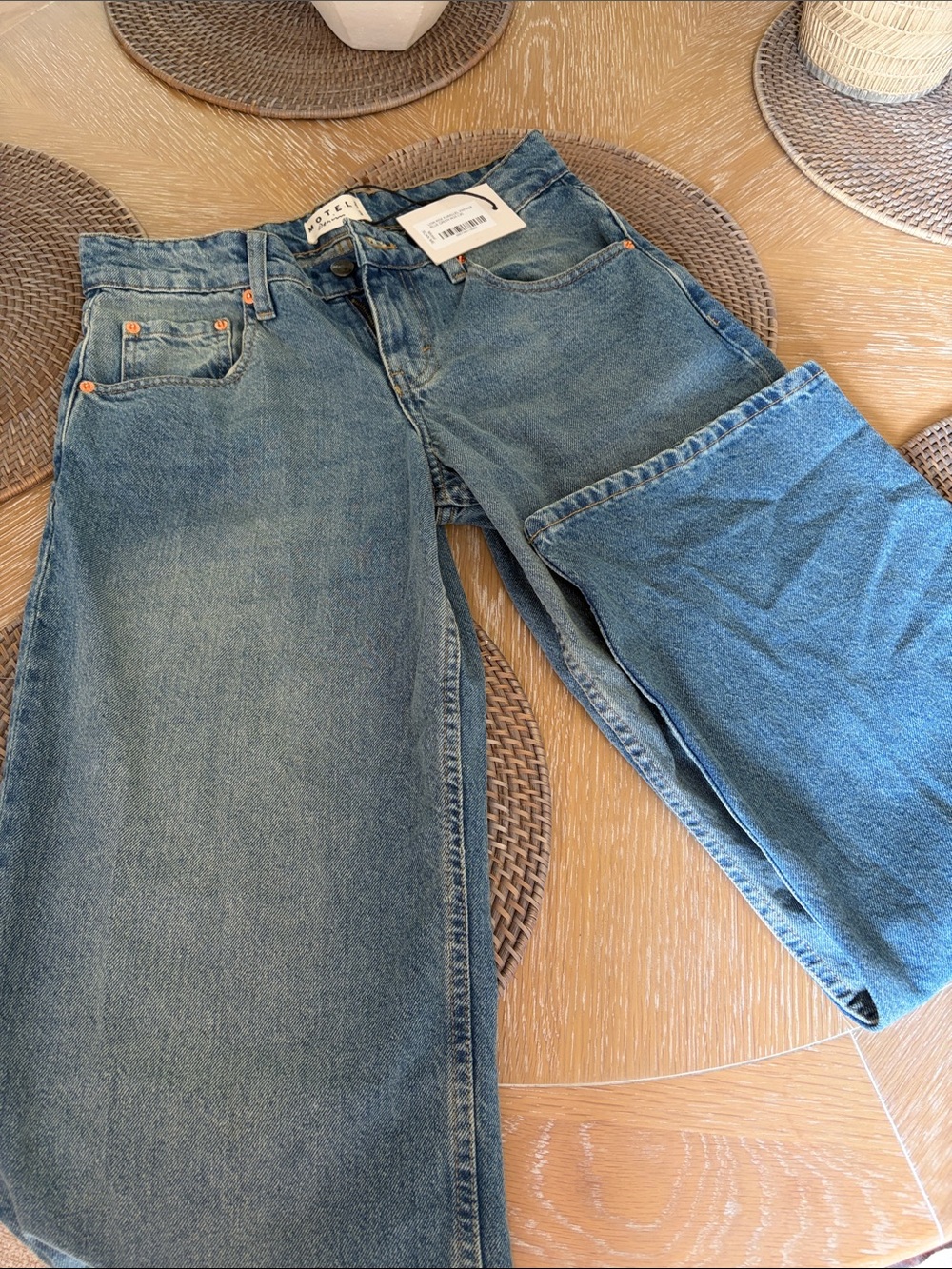 Motel Rocks Men's Relaxed Blue Denim Jeans